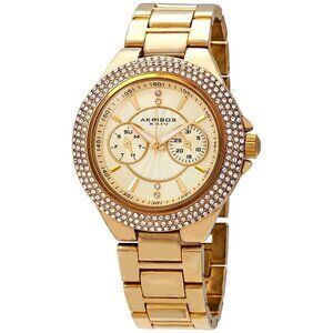 FX03887B NWT Akribos Xxiv Fashion Ladies Quartz Alloy Authentic Watch